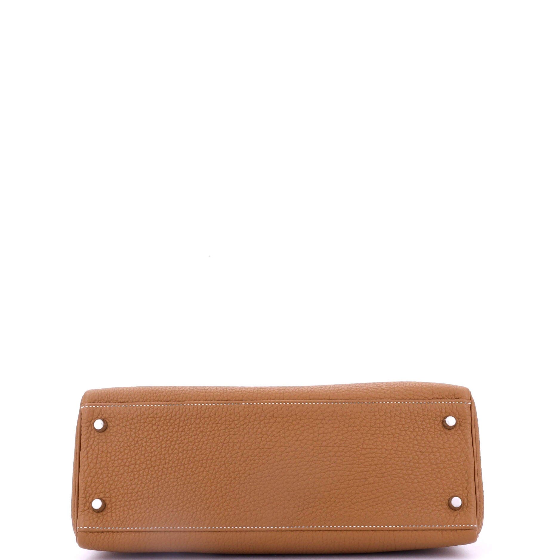 Pre-Owned Hermes Kelly Handbag Brown Togo with Palladium Hardware 32, Alternate, color, 