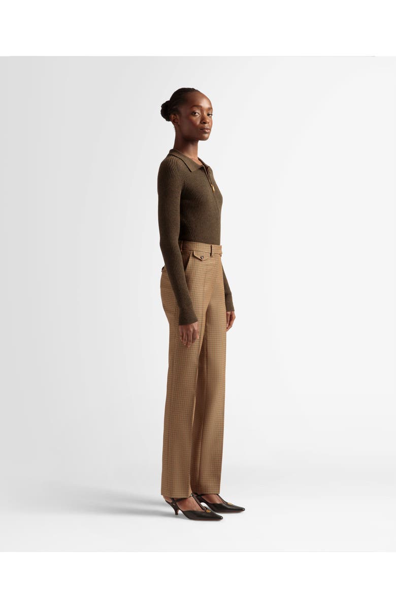 Bally Tailored Straight Leg Pants In Desert Wool, Alternate, color, Brown