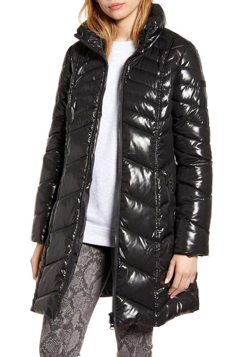 Hooded Puffer Jacket, Alternate, color, BLACK