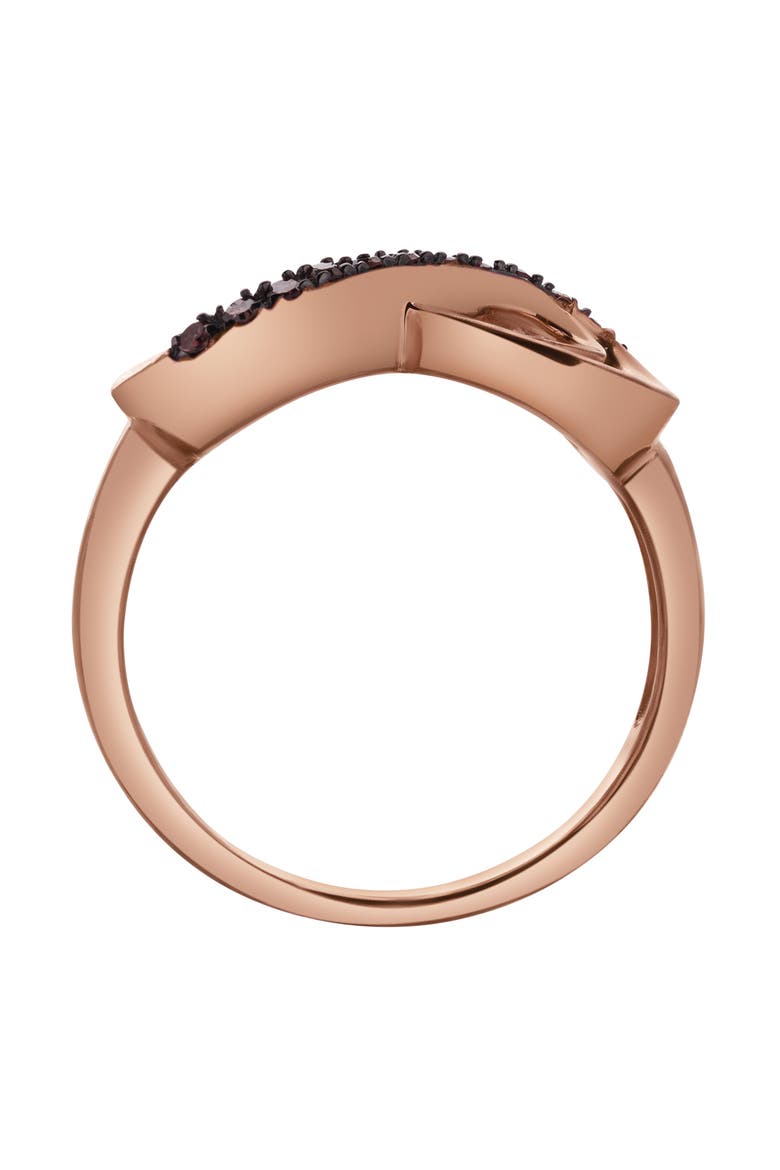 Linora Sterling Silver 0.08 Ct Natural Diamond Infinity Ring, Alternate, color, Pink Rhodium Sterling Silver