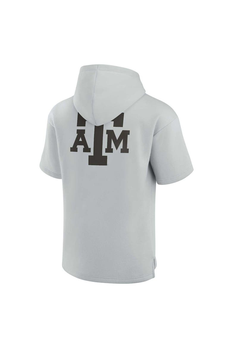 Unisex Fanatics Signature Gray Texas A&M Aggies Elements Super Soft Fleece Short Sleeve Pullover Hoodie, Alternate, color, Gray