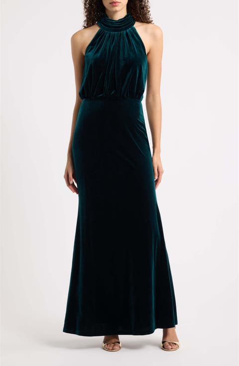 Sleeveless Velvet Gown