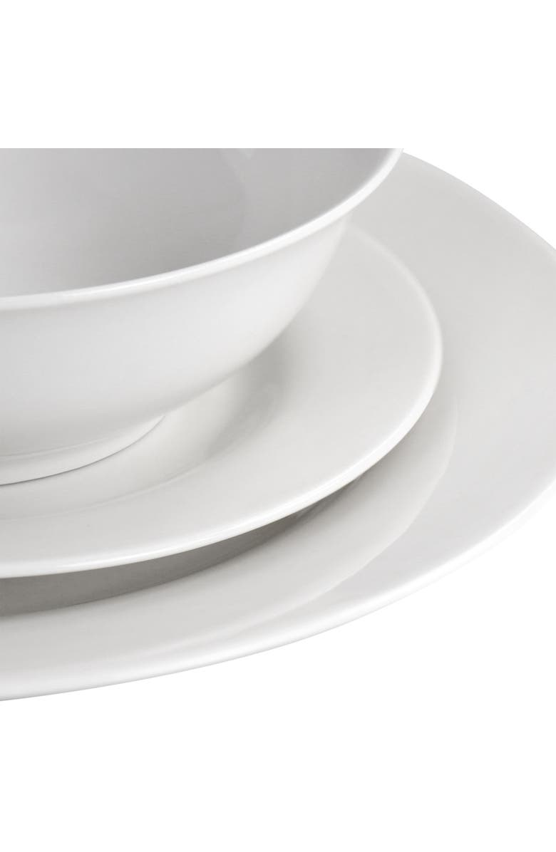 Gibson Home White Cloud Fine Ceramic 16 Piece Dinnerware Set, Alternate, color, White