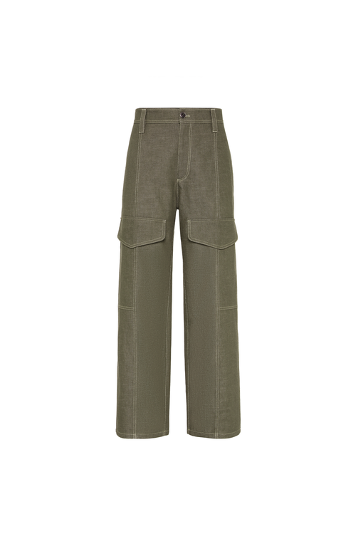 Brunello Cucinelli Cargo-pocket Cotton Trousers In Green