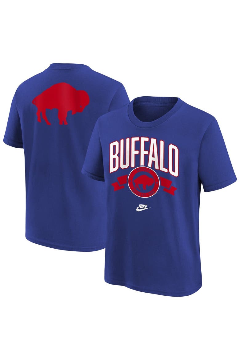 Youth Nike  Royal Buffalo Bills Rewind Front & Back Essential T-Shirt, Main, color, Royal