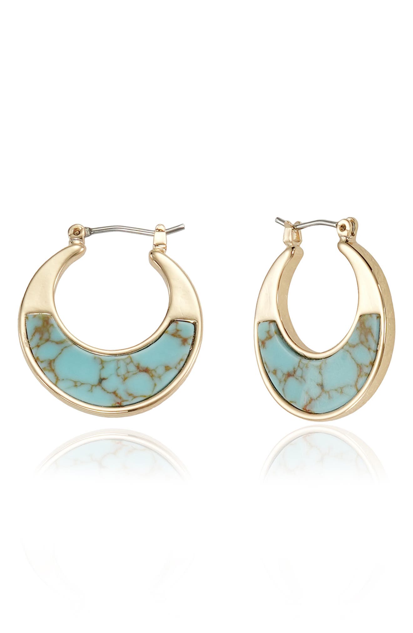 Turquoise Disc Hoop Earrings