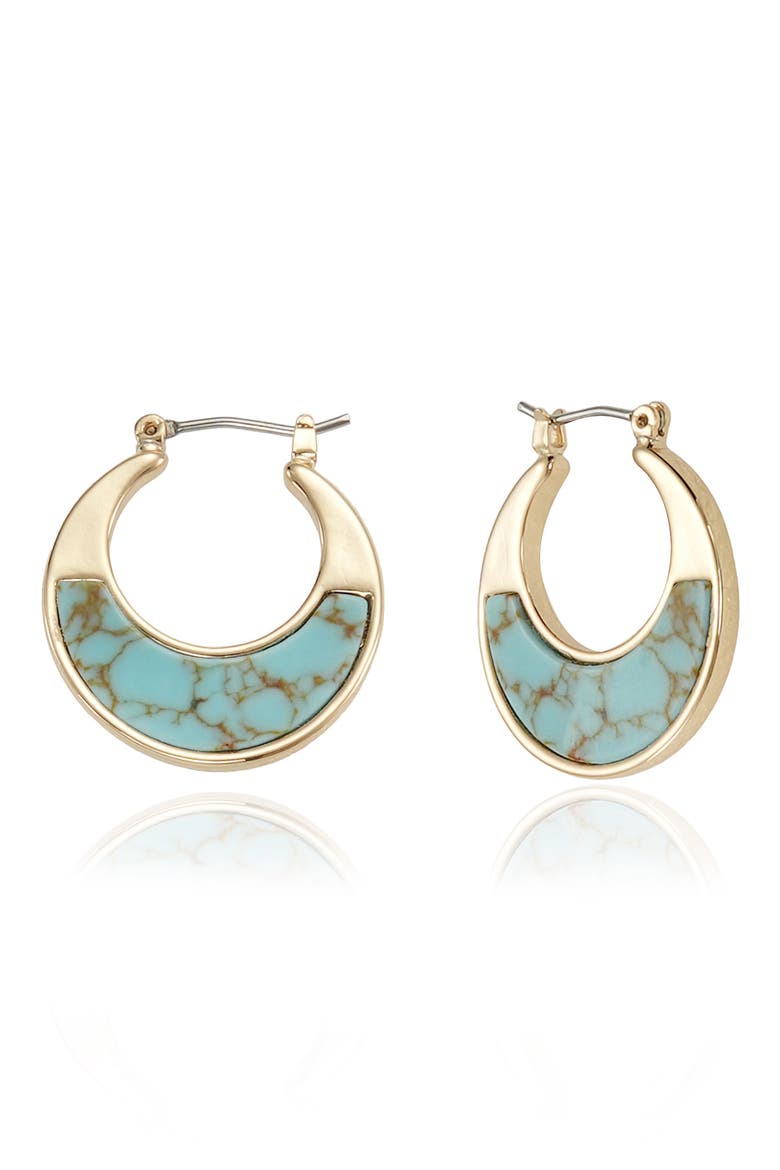 Turquoise Disc Hoop Earrings, Main, color, TURQUOISE