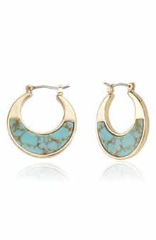 Turquoise Disc Hoop Earrings