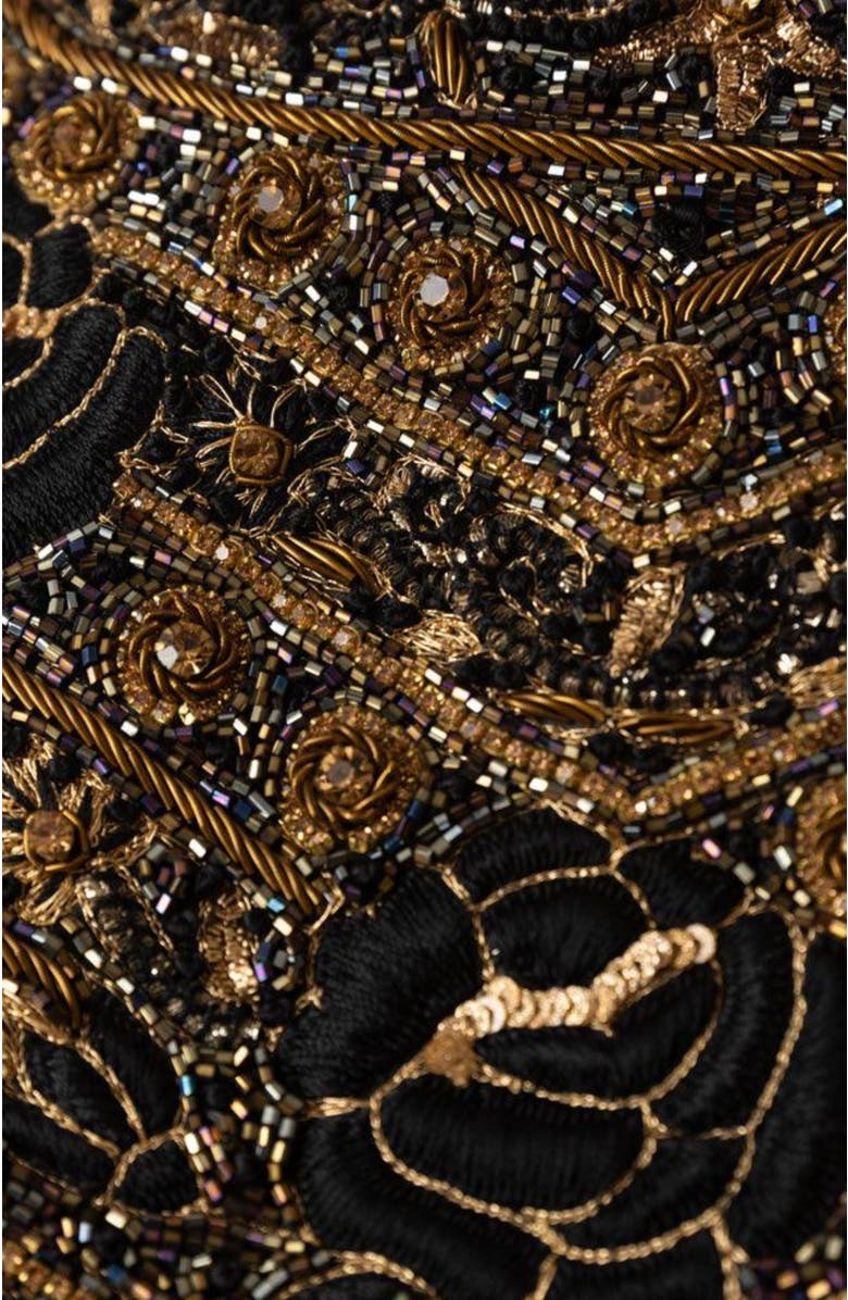 RAAS Zuri Embroidered High Neck Gown, Alternate, color, Black