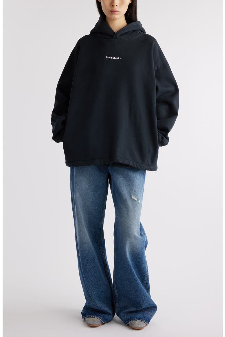 Fikka U Stamp Organic Cotton Hoodie, Alternate, color, BLACK