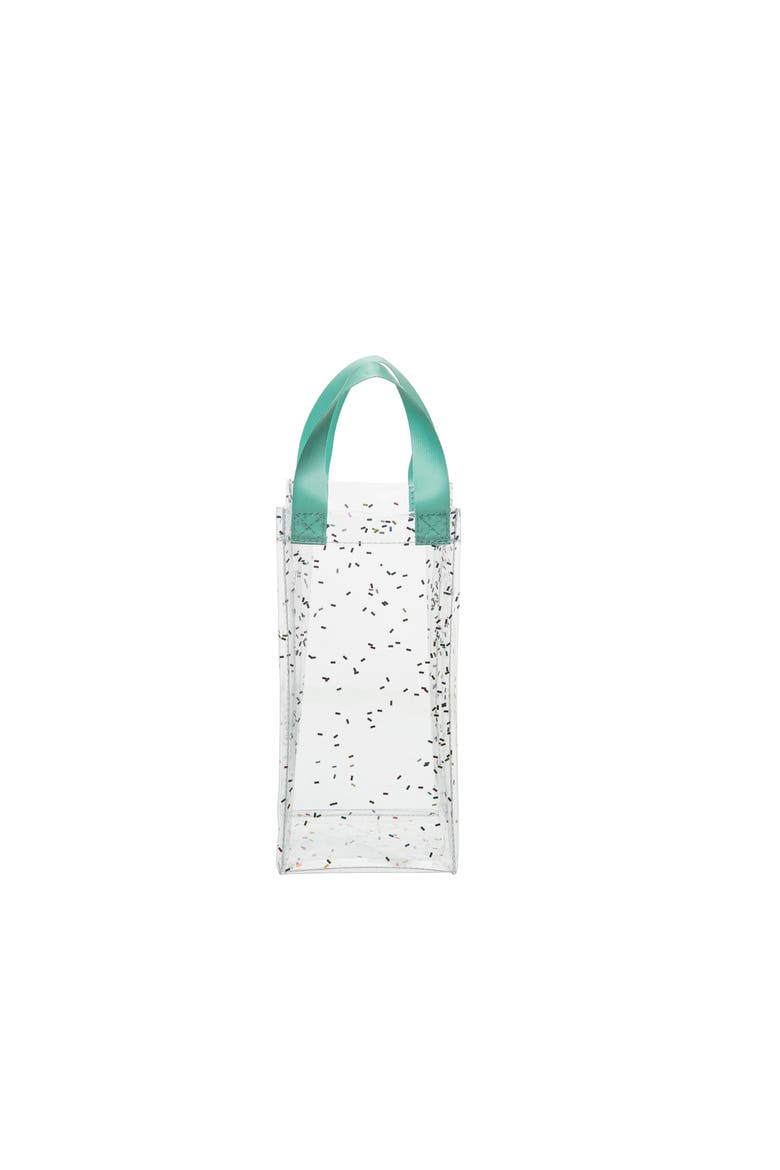 Confetti Sparkle Clear Wine Bag Plastic Clear 11.5 oz, Main, color, Clear