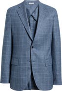 Peter Millar Hyperlight Soft Blue Glen Check Wool Sport Coat