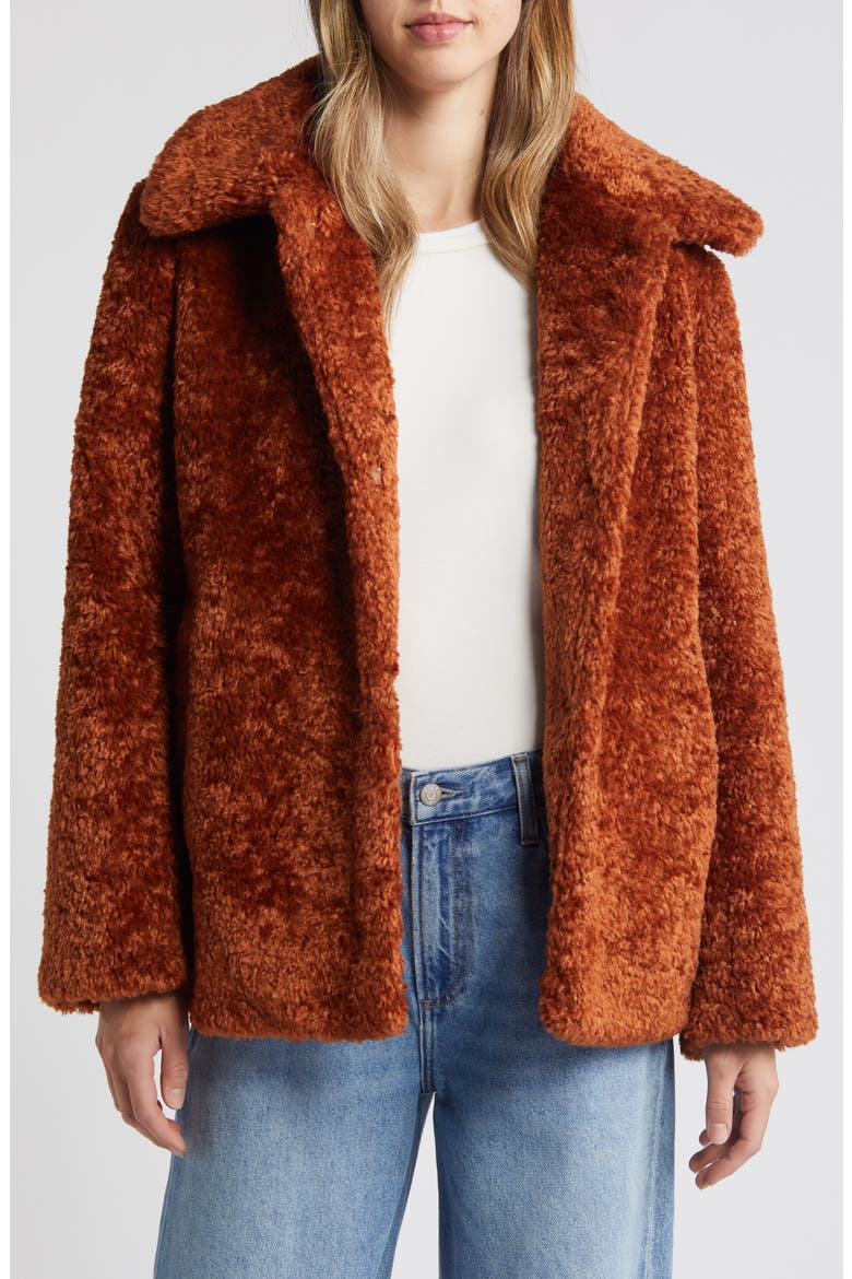 Butter Teddy Jacket, Alternate, color, COGNAC