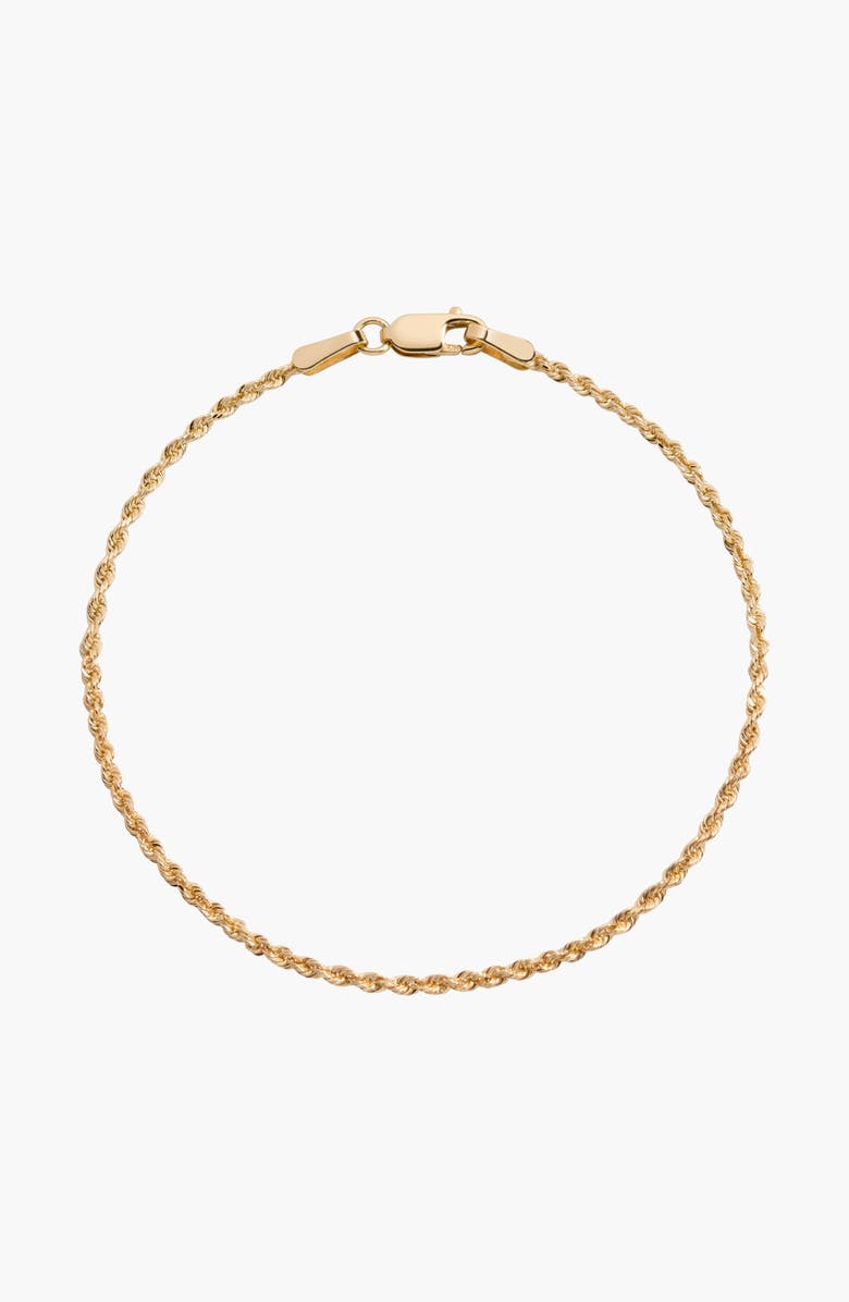 Aurate New York Rope Chain Bracelet, Main, color, Yellow