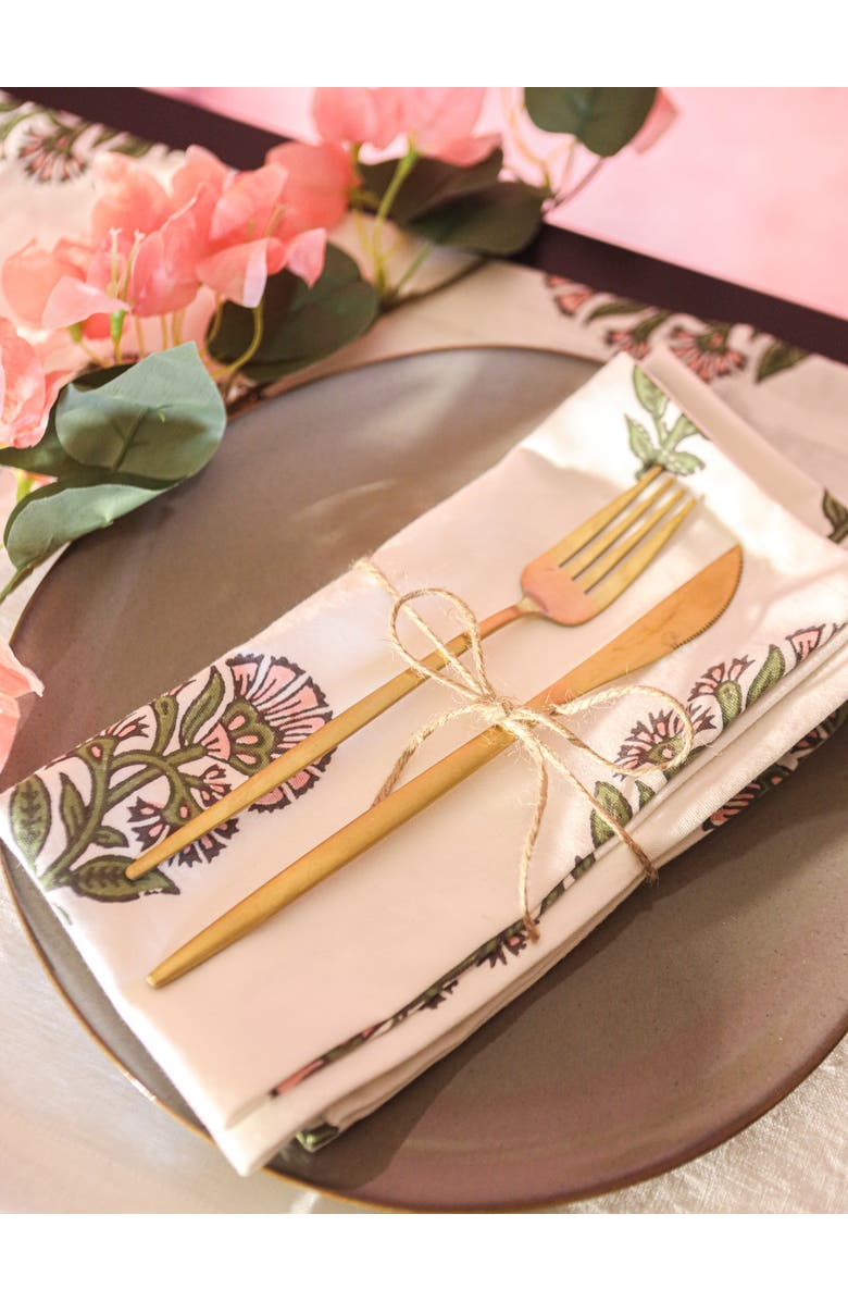 Banyan & Birch Begum Table Napkin Set of 2, Alternate, color, Green