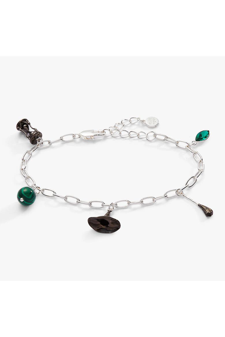 The Wizard of Oz Wicked Witch Charm Bracelet, Main, color, Silver