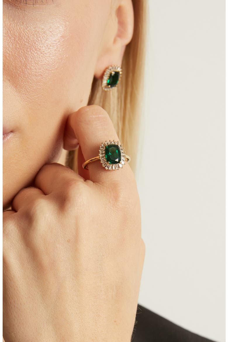 Alexandra Lab Grown Emerald Ring, Alternate, color, Yellow