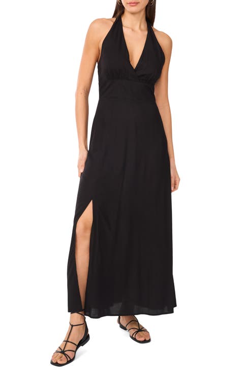 Beaded Halter Maxi Dress