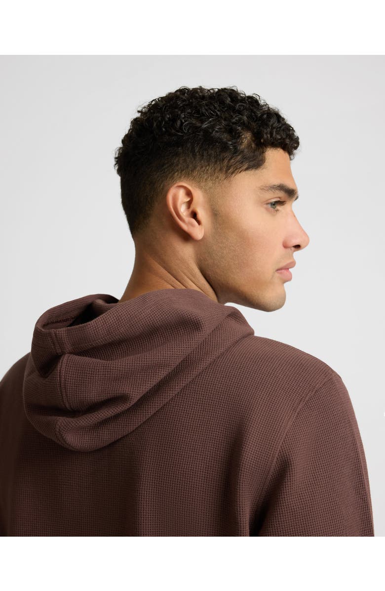 Onia Heavyweight Cotton Waffle Hoodie, Alternate, color, Java