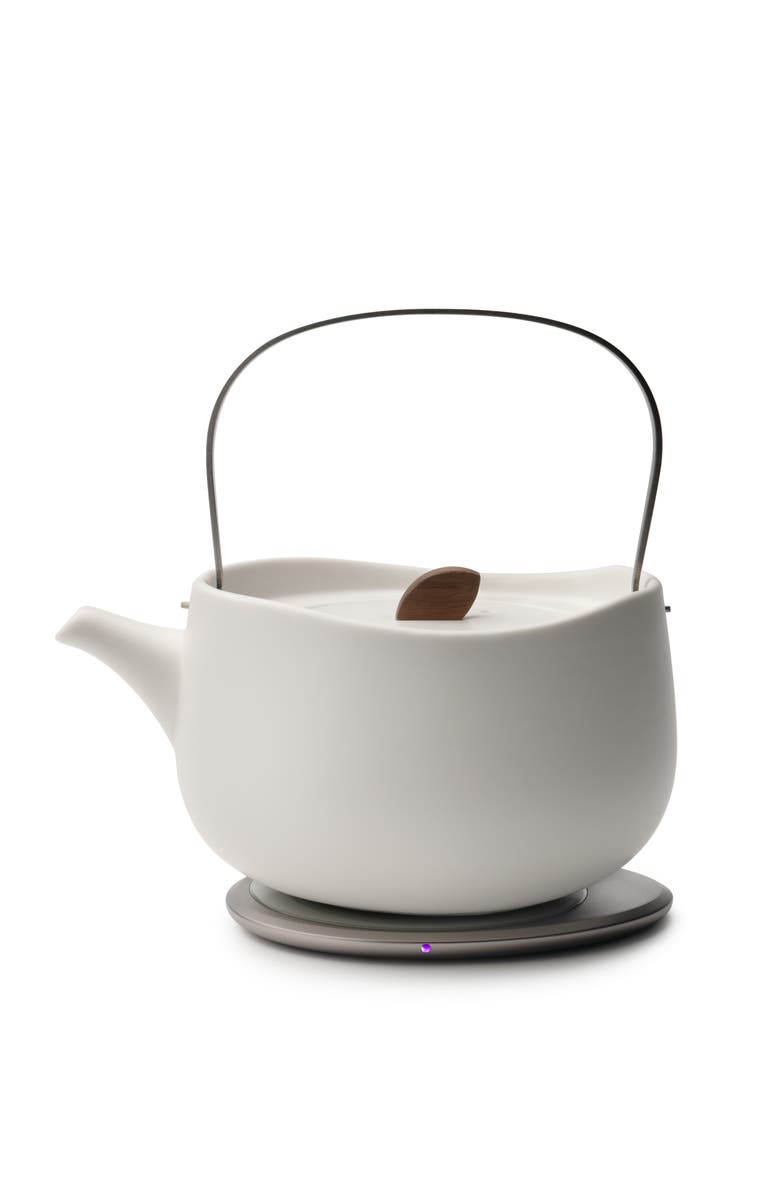 OHOM INC Leiph Self-heating Teapot Set, Main, color, Jasmine White