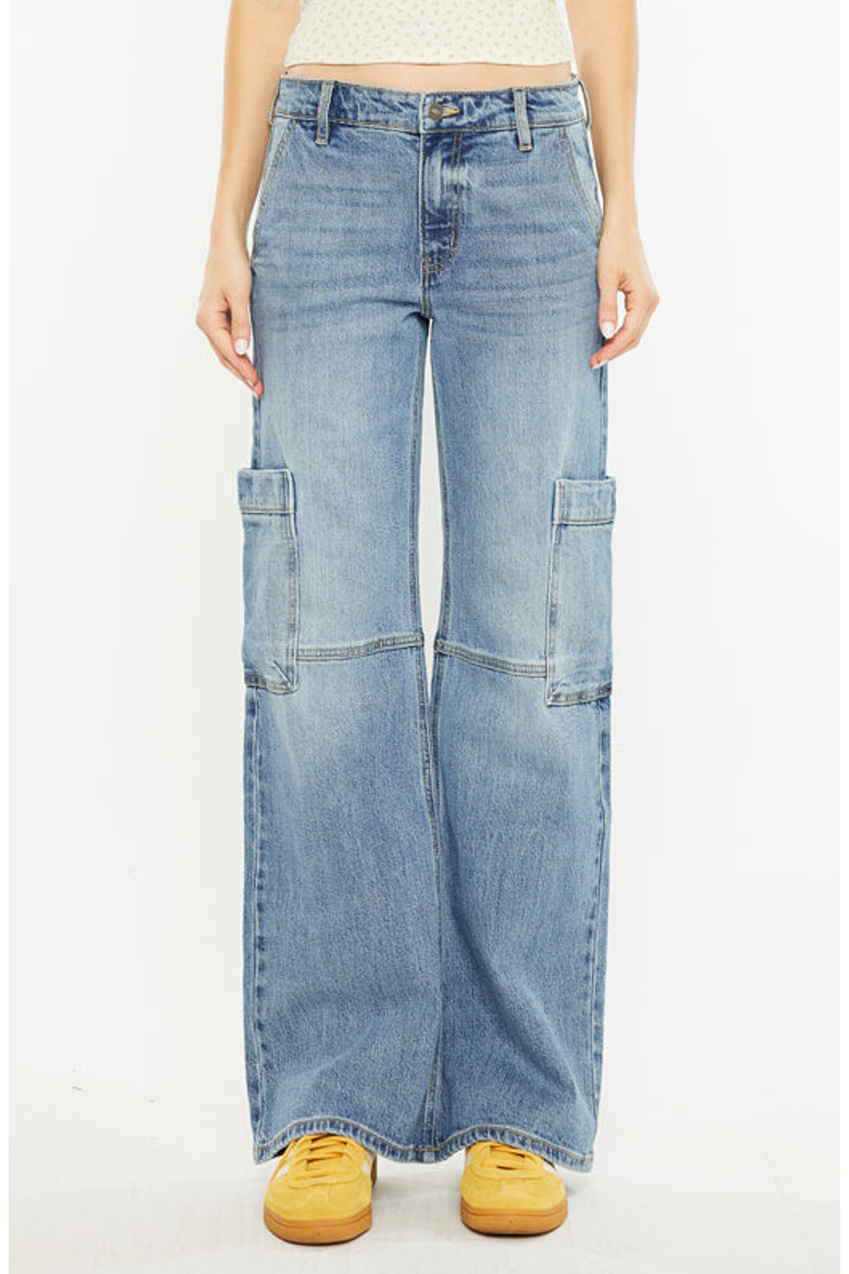 Priority Low Rise X-Cargo Jeans, Alternate, color, Medium Wash
