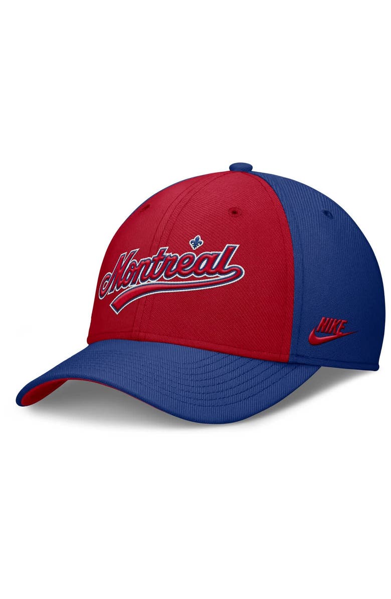 Nike Men's Nike Blue/Red Montreal Expos Rise Swoosh Performance Flex Hat, Alternate, color, 