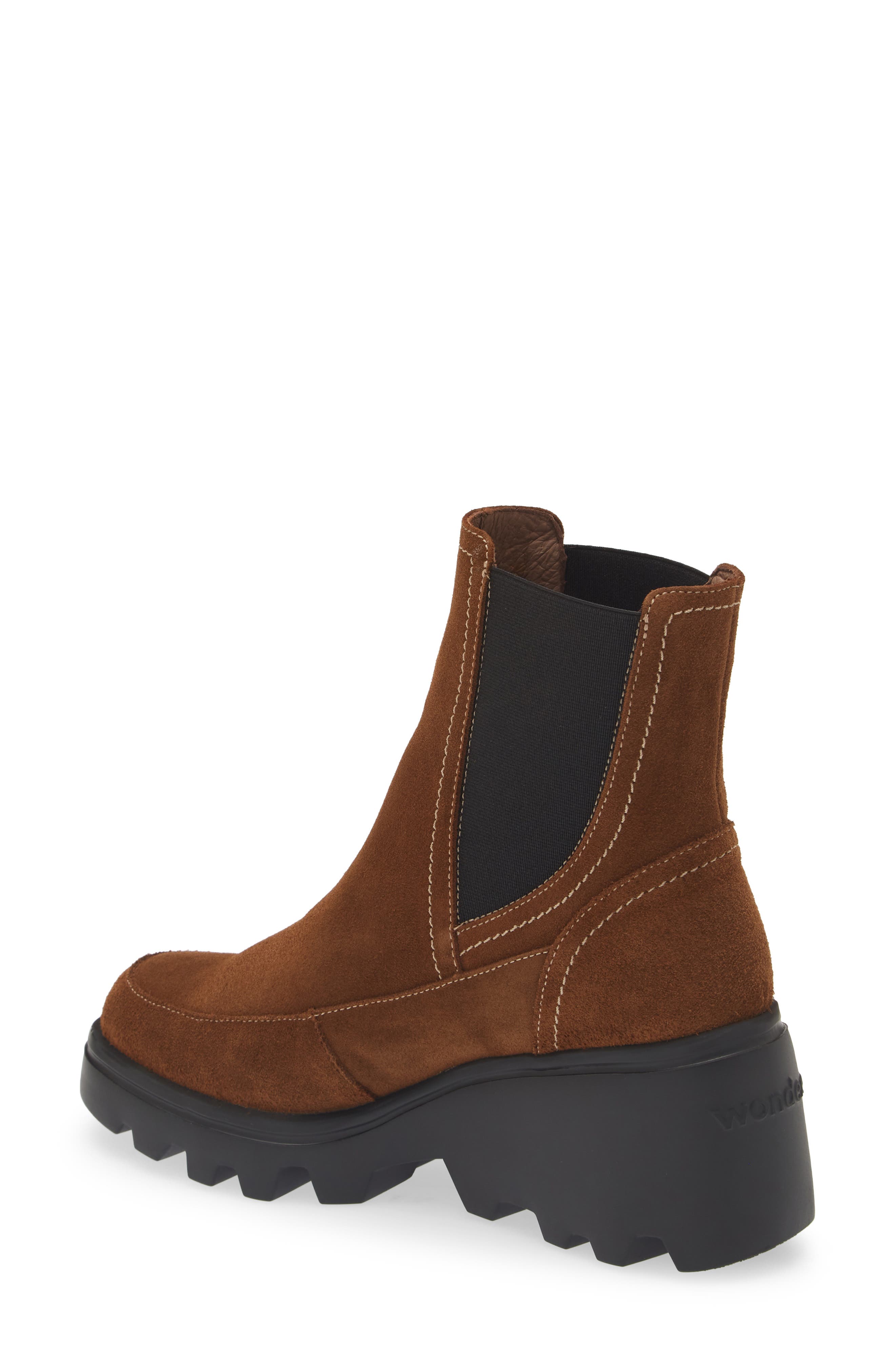 Wonders Platform Wedge Chelsea Boot, Alternate, color, Cappuccino Suede