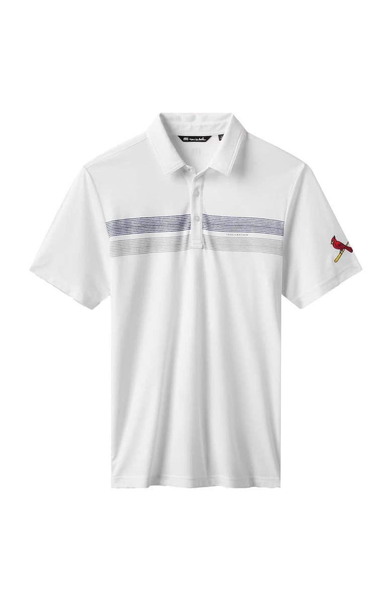 TravisMathew Men's TravisMathew White St. Louis Cardinals Top Recruit Tri-Blend Polo, Alternate, color, White