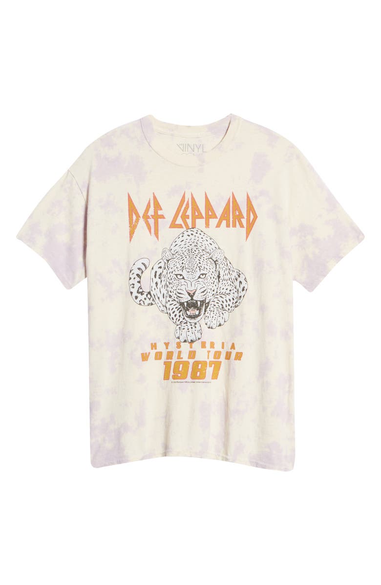 Vinyl Icons Def Leppard 1987 World Tour Tie Dye Women's Graphic Tee, Alternate, color,