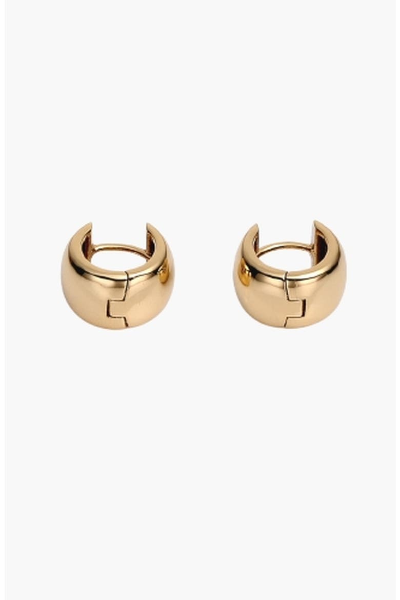 Chunky Huggie Earrings, Alternate, color, Yellow Gold Vermeil