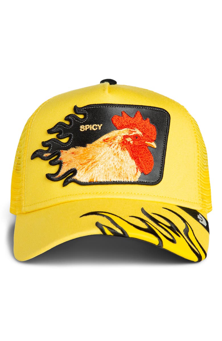 Goorin Bros. Spice Flames Patch Snapback Trucker Hat, Alternate, color, Beam