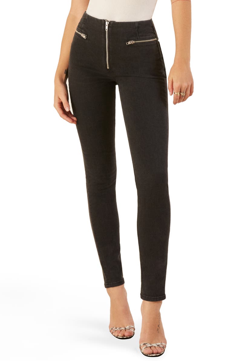 Reformation Niki Zip Pocket Skinny Jeans, Main, color, 