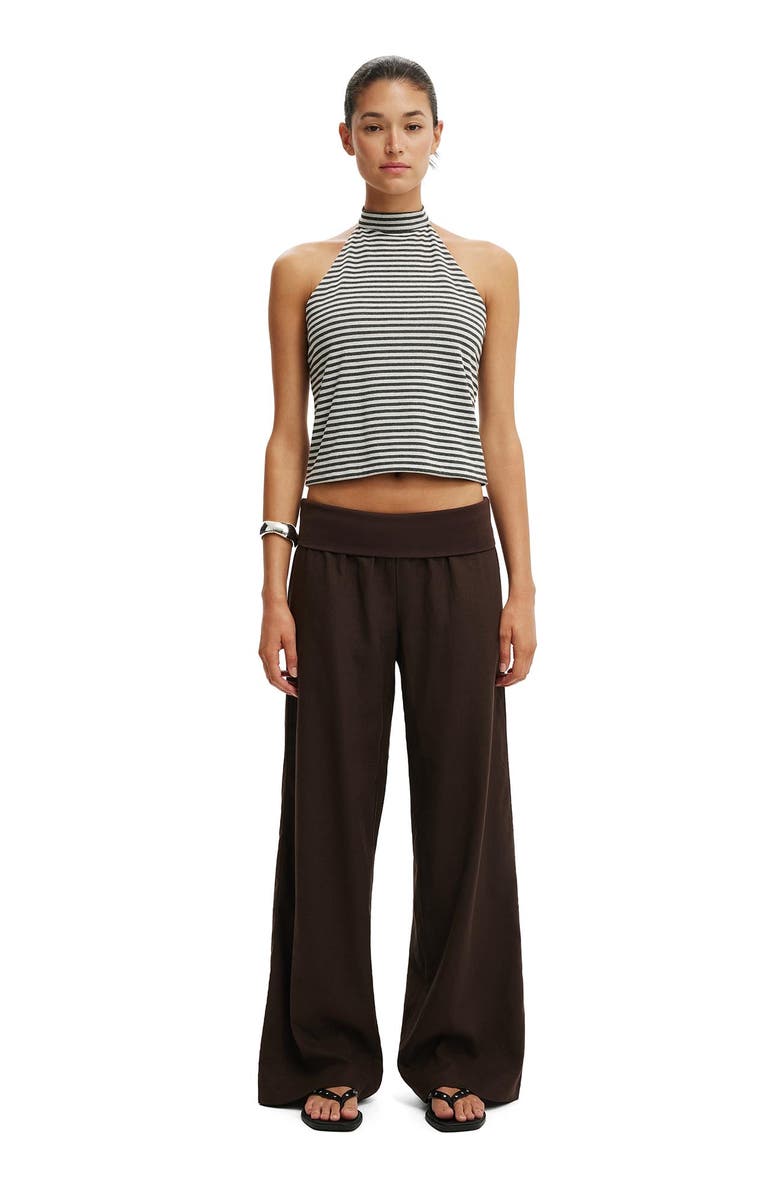 Cotton On Women's Haven Fold Over Pant, Alternate, color, Dark Oak