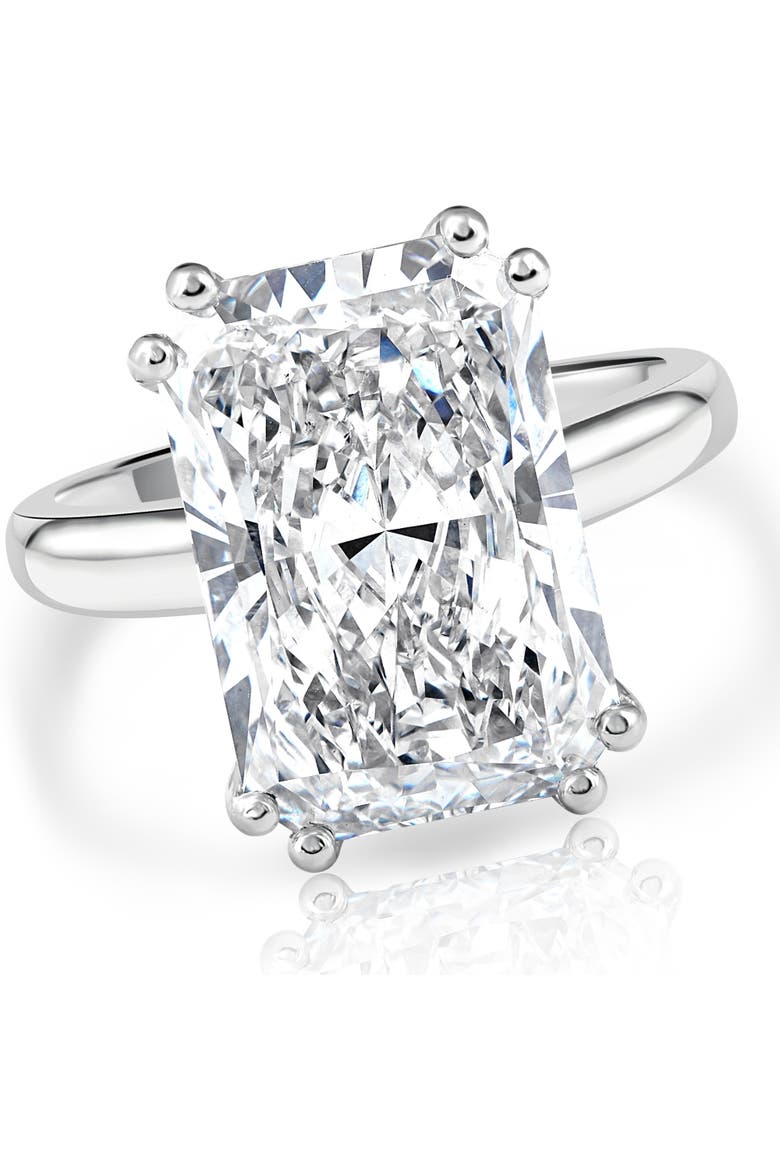 Certified 4.00Ct Radiant Cut Diamond Engagement Ring Gold Lab Grown, Main, color, 14k White Gold