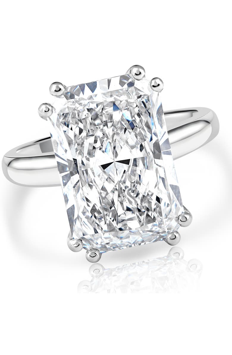 Bliss Diamond Certified 4.00Ct Radiant Cut Diamond Engagement Ring Gold Lab Grown, Main, color, 14K White Gold