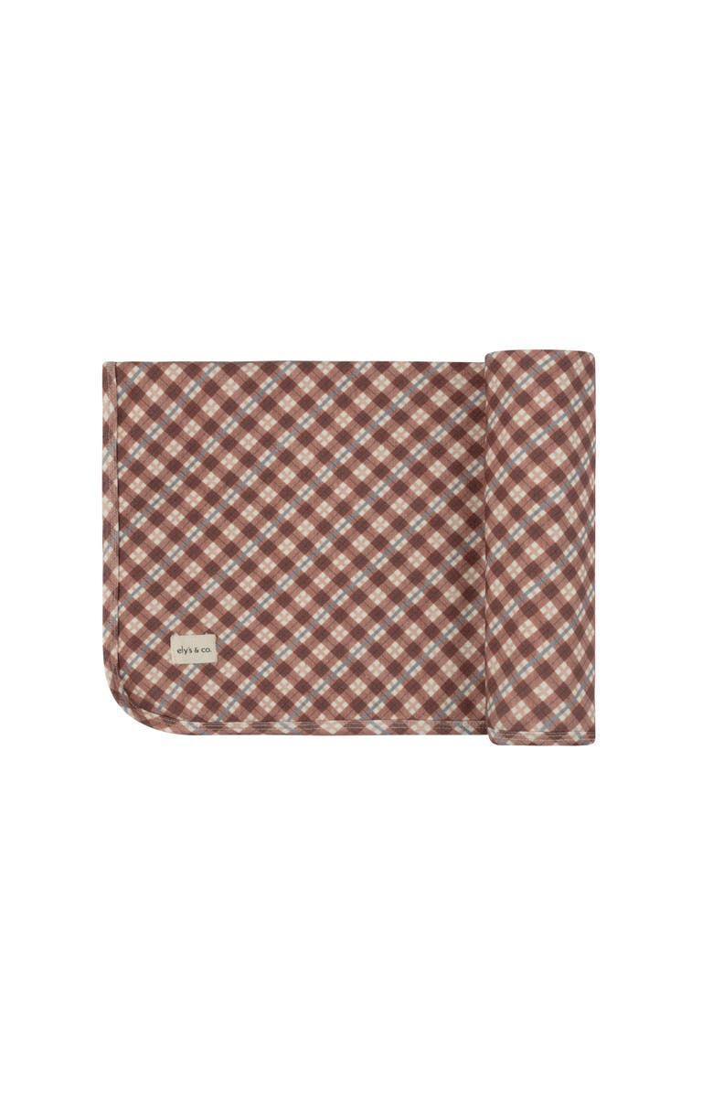 Ely's & Co. Velour Plaid Bear Collection - Blanket, Main, color, Ivory/Pink
