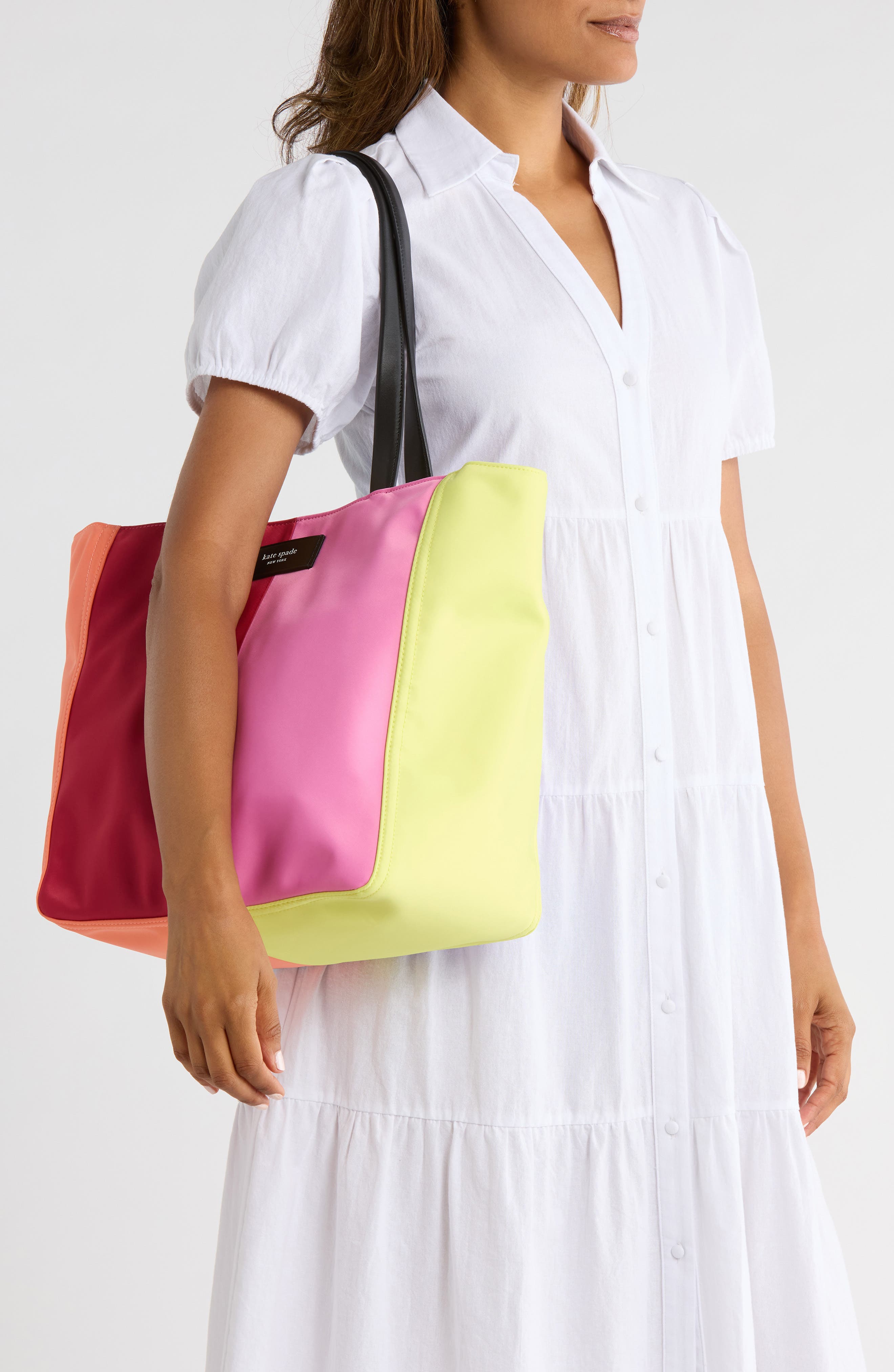 Kate Spade New York other rainbow large nylon tote bag, Alternate, color, 