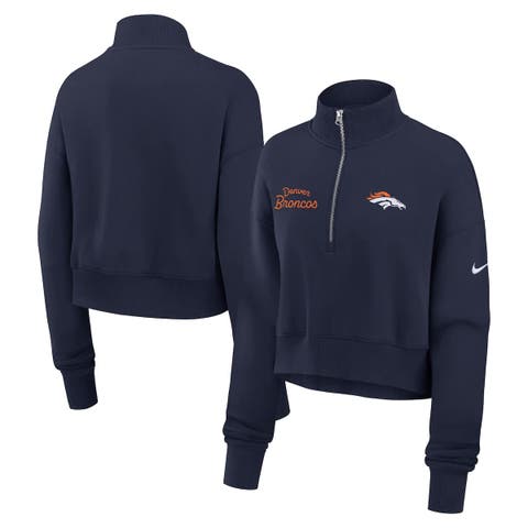Women's Nike Navy Denver Broncos Primetime Phoenix Half-Zip Sweatshirt