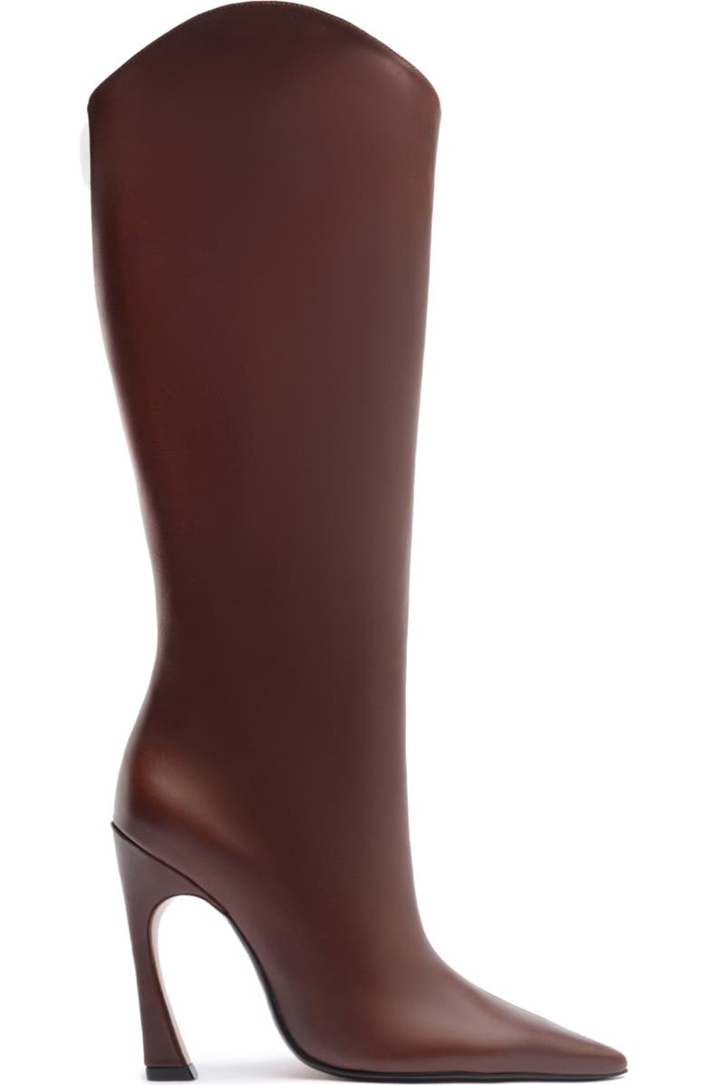 Schutz Maryann Up Curve Pointed Toe Tall Boot, Alternate, color, Chestnut Brown