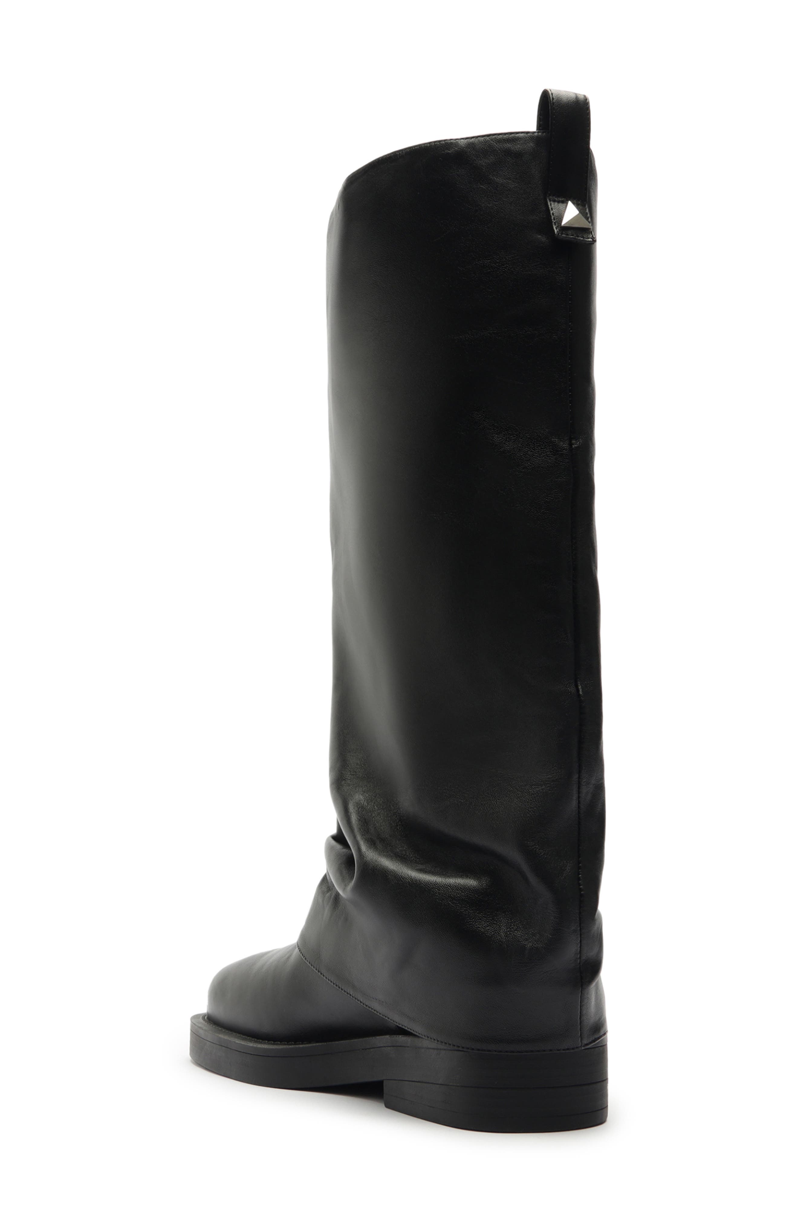 Schutz Keira Up Platform Knee High Boot, Alternate, color, Black