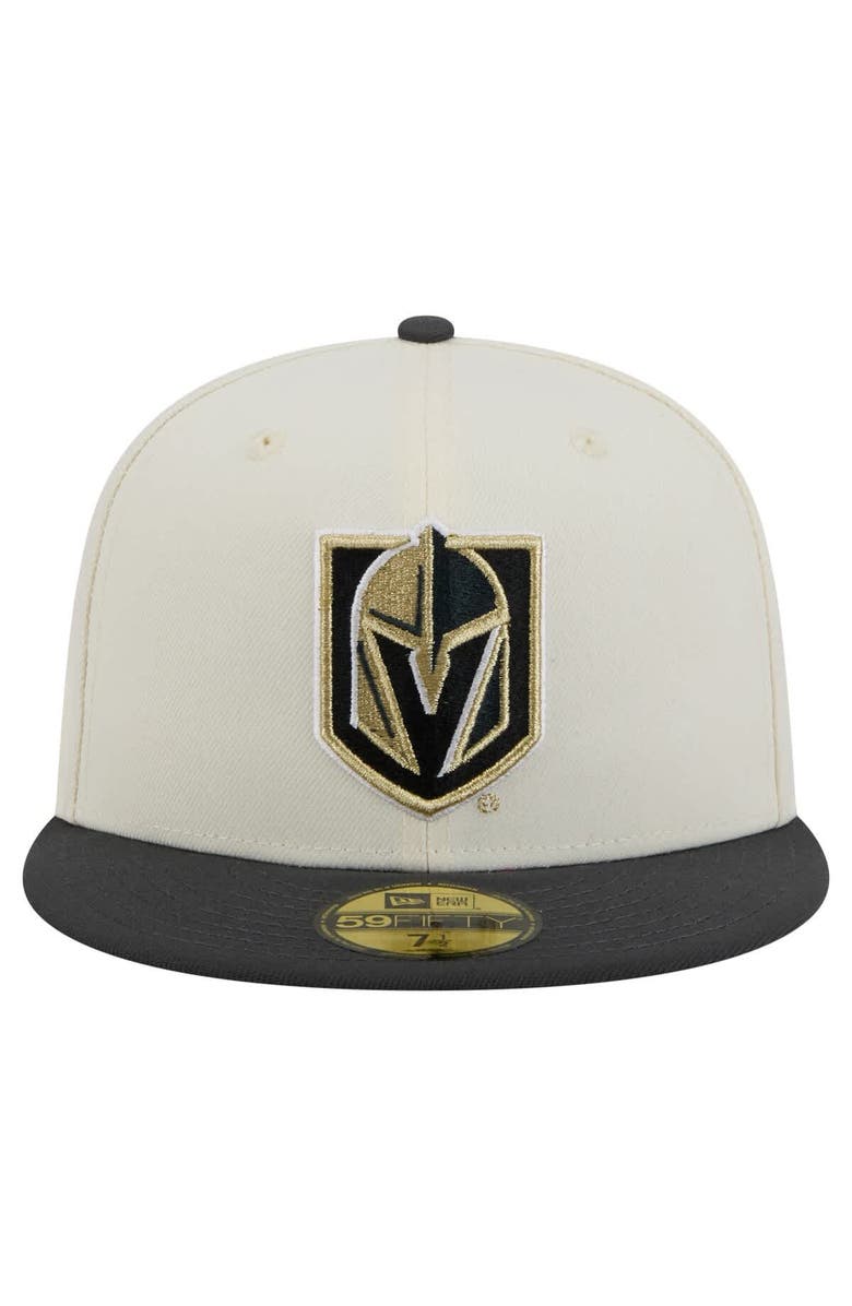 New Era Men's New Era White Vegas Golden Knights Chrome Two-Toned 59FIFTY Fitted Hat, Alternate, color, Cream