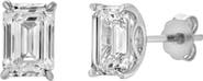 LuvMyJewelry Viridian 14K White Gold Lab Grown Emerald Cut Solitaire Diamond Earrings - 2.02 Cts