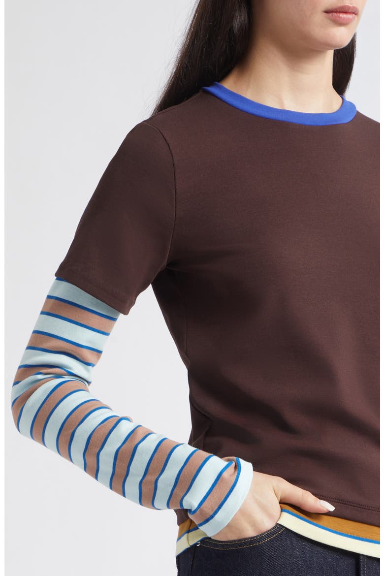 Dillon Layered Tee, Alternate, color, EARTH/ HORIZON STRIPE