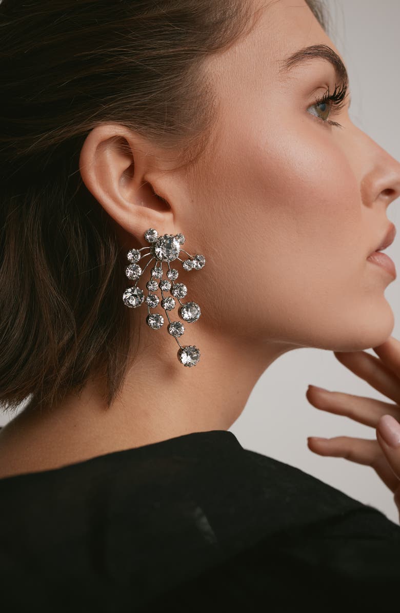 LELET NY Brian Crystal Statement Earrings, Alternate, color, Rhodium