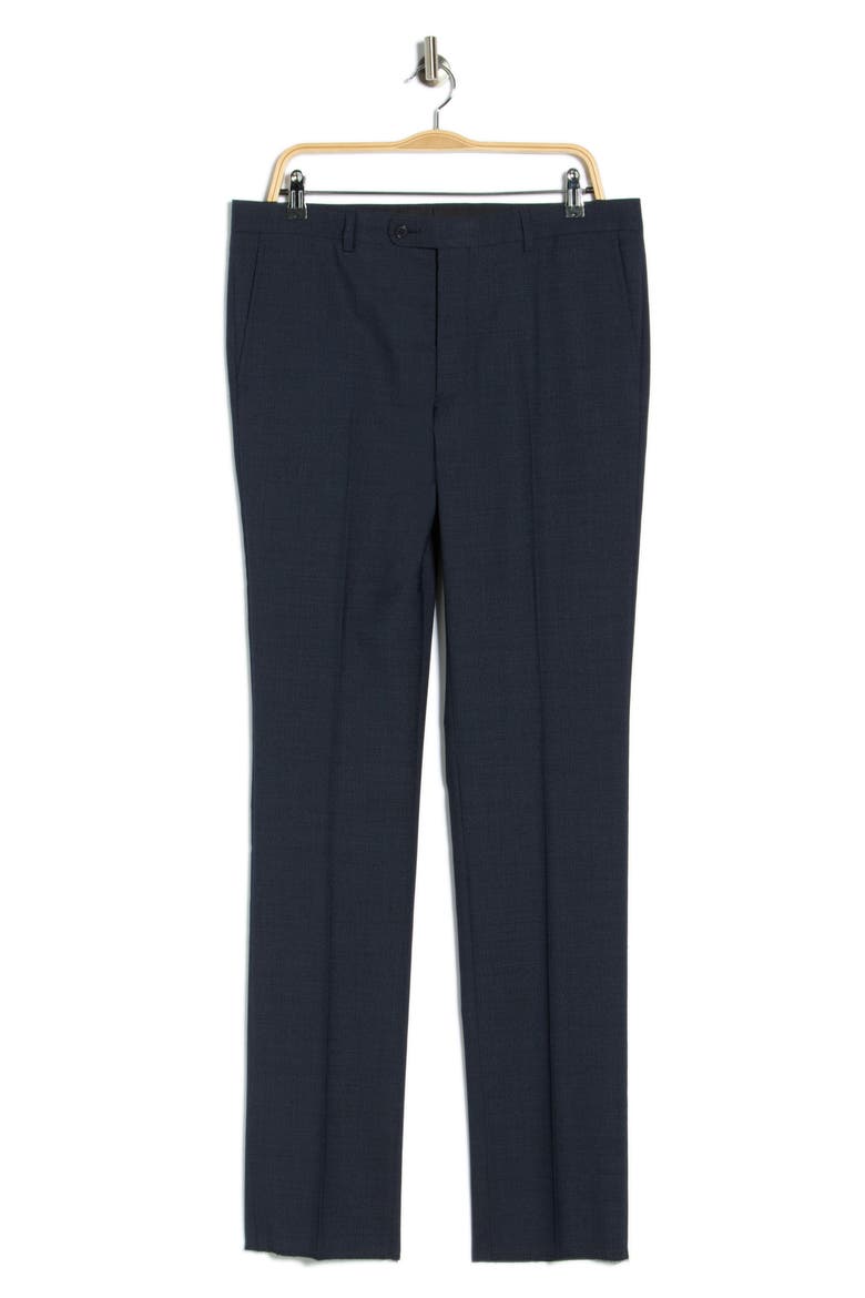 Bedford Flat Front Wool Blend Pants, Alternate, color, NAVY