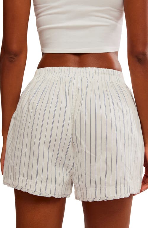 Free People Day To Day Stripe Boxer Shorts In White