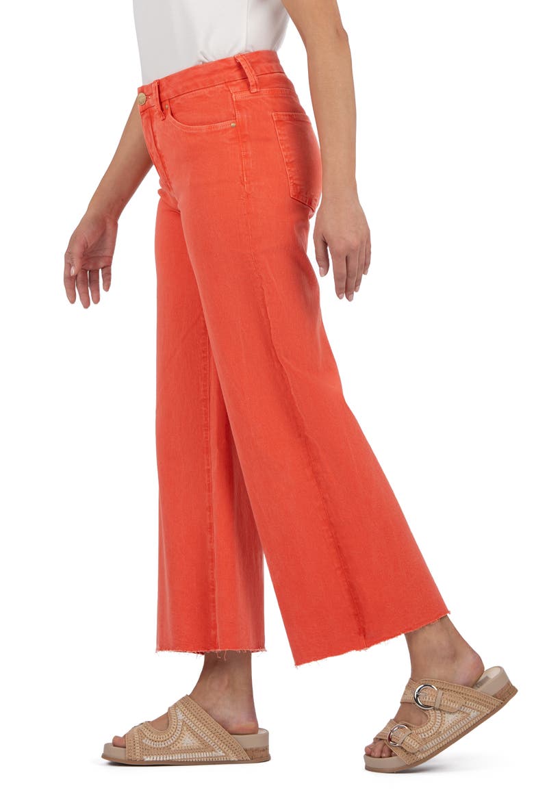 Meg Fab Ab Raw Hem High Waist Ankle Wide Leg Jeans, Alternate, color, TANGERINE JM