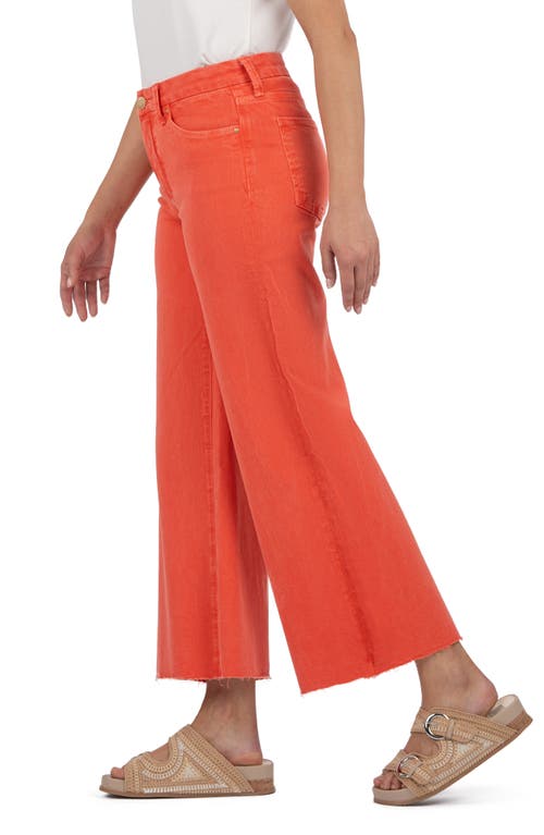 Kut From The Kloth Meg Fab Ab Raw Hem High Waist Ankle Wide Leg Jeans In Red