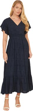 Yumi Cotton Broderie Anglaise Wrap Midi Dress