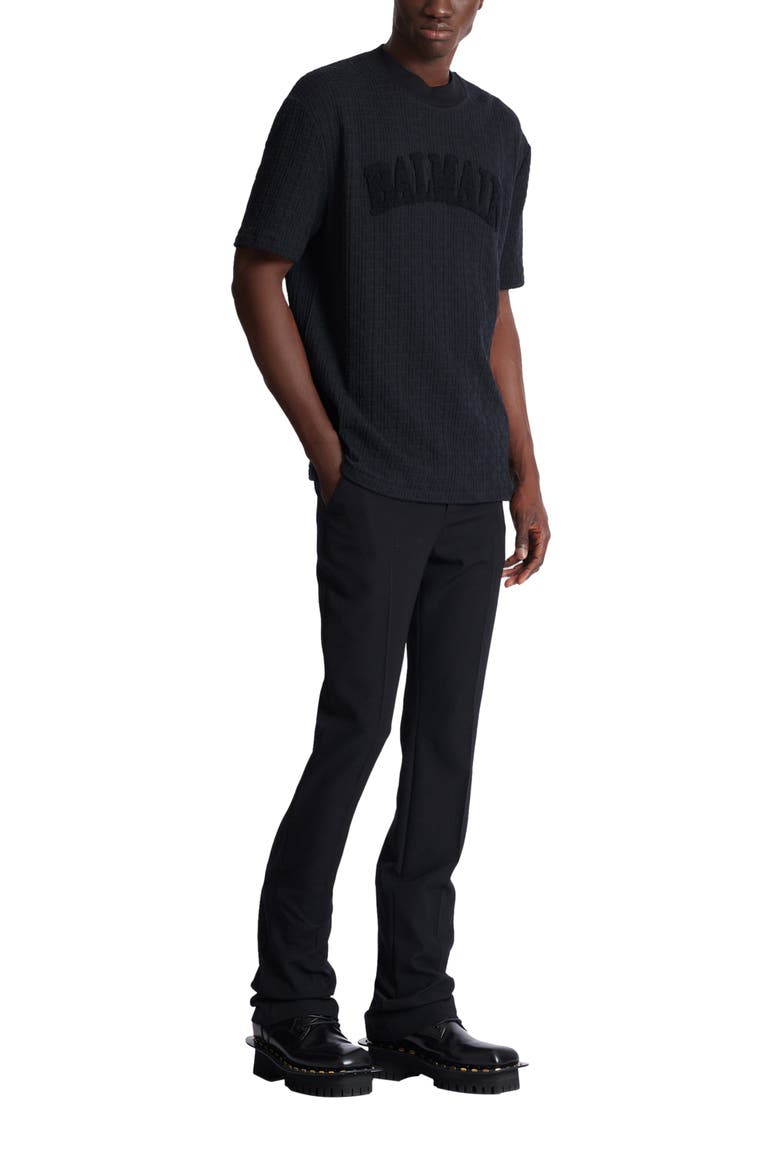 Terry monogram T-shirt, Main, color, black